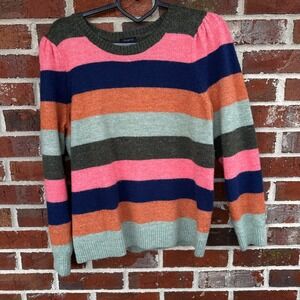 Talbots Striped Crewneck Sweater in Pink, Navy, Orange, Mint, Olive